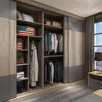 カスタマイズされた設計の木の戸棚のキャビネット、衣服のメラミン MDF のワードローブ