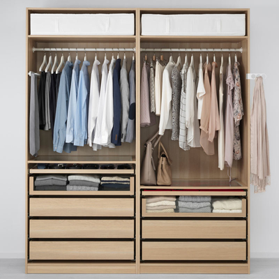 顧客用設計ドアのワードローブのない現代衣服のキャビネット