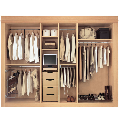 顧客用設計ドアのワードローブのない現代衣服のキャビネット