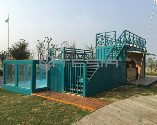 Tesiaの企業の習慣プレハブ モジュラー20FT 40FTの容器の家の明るいプール