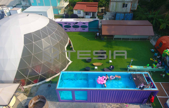 Tesiaの企業の習慣プレハブ モジュラー20FT 40FTの容器の家の明るいプール