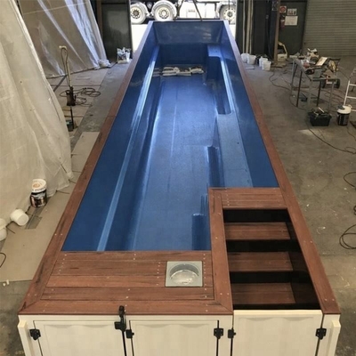 カスタマイズされる屋外は20' 40'を2&quot;の輸送箱のプール厚い窓および鋼鉄階段着色する