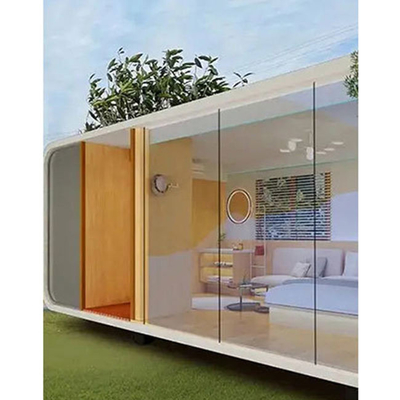 日曜日の保護は色のガラス安定した鉄骨構造のプレハブの移動式Appleの小屋およびポッドの容器の家をカスタマイズした