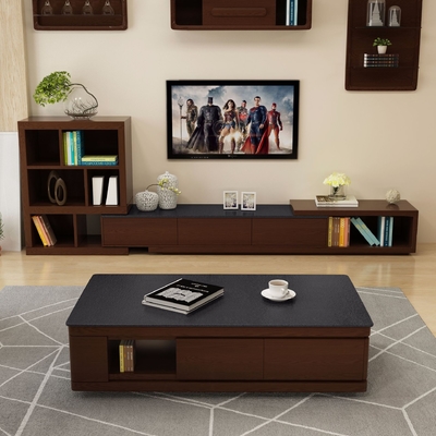 OEM ODMの貯蔵の引出しが付いている木の大理石のコーヒー テーブルTVのコンソール テーブル