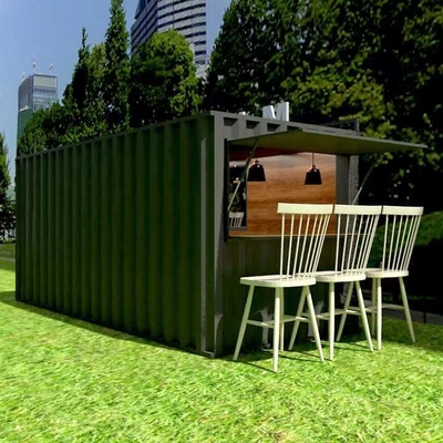 電流を通された鋼鉄プレハブの容器の家20ftのポータブルの輸送箱の喫茶店